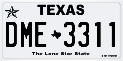 TX license plate DME3311
