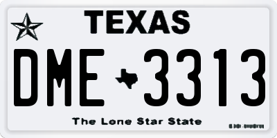 TX license plate DME3313
