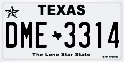TX license plate DME3314