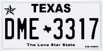 TX license plate DME3317