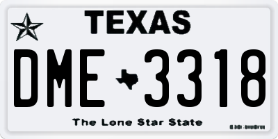 TX license plate DME3318