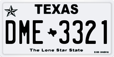 TX license plate DME3321