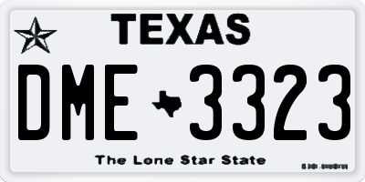 TX license plate DME3323