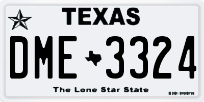 TX license plate DME3324