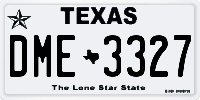 TX license plate DME3327