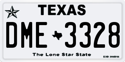 TX license plate DME3328