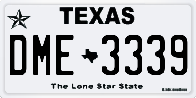 TX license plate DME3339