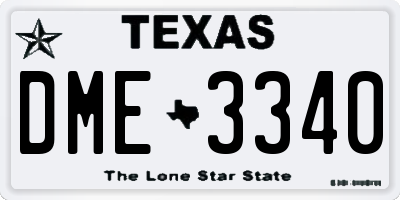 TX license plate DME3340