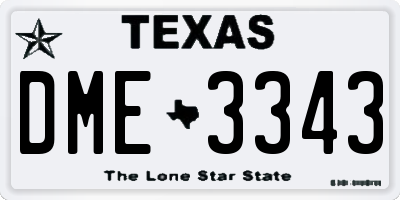 TX license plate DME3343