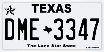 TX license plate DME3347
