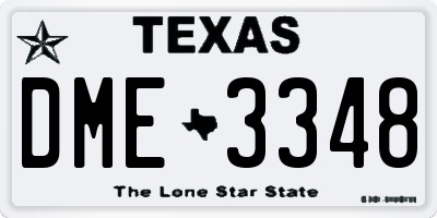 TX license plate DME3348