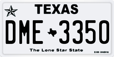 TX license plate DME3350