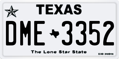 TX license plate DME3352