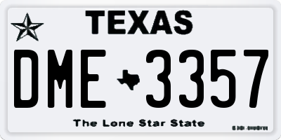 TX license plate DME3357