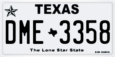 TX license plate DME3358