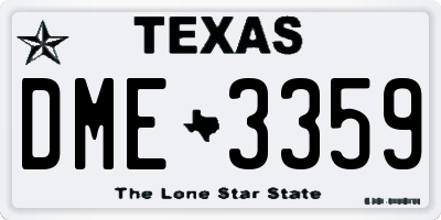 TX license plate DME3359