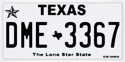 TX license plate DME3367