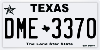 TX license plate DME3370