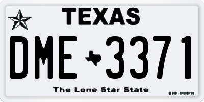 TX license plate DME3371