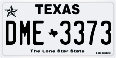 TX license plate DME3373