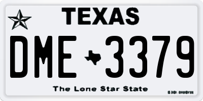 TX license plate DME3379