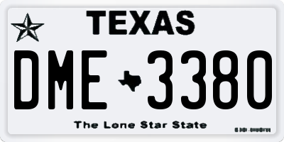 TX license plate DME3380