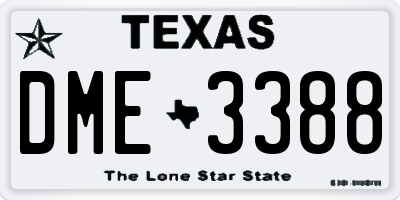 TX license plate DME3388