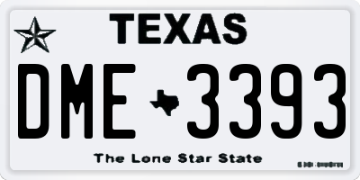 TX license plate DME3393