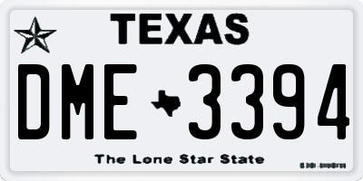 TX license plate DME3394