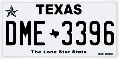 TX license plate DME3396