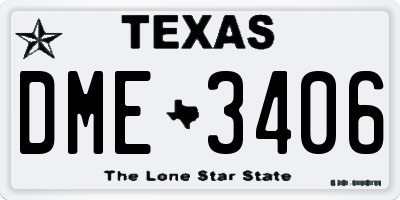 TX license plate DME3406