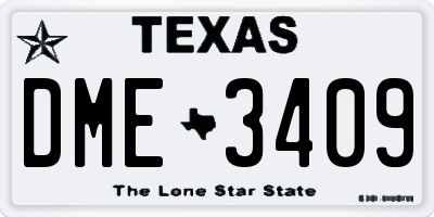 TX license plate DME3409