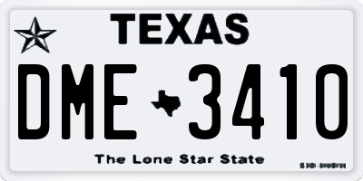 TX license plate DME3410
