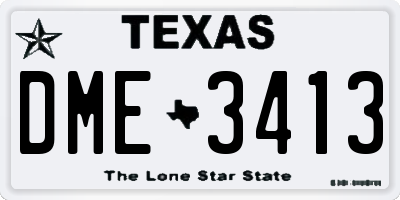 TX license plate DME3413