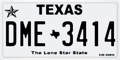 TX license plate DME3414