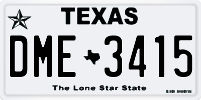 TX license plate DME3415