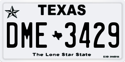 TX license plate DME3429