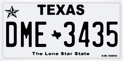TX license plate DME3435