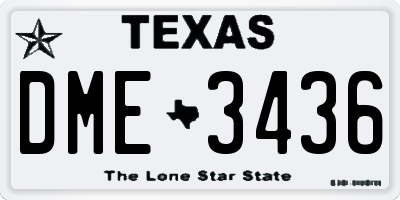 TX license plate DME3436