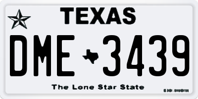 TX license plate DME3439