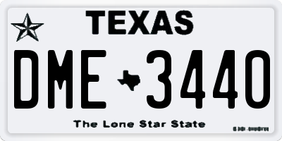 TX license plate DME3440