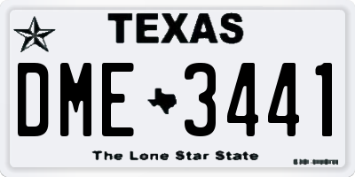 TX license plate DME3441