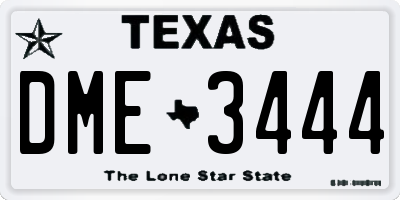 TX license plate DME3444
