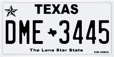 TX license plate DME3445