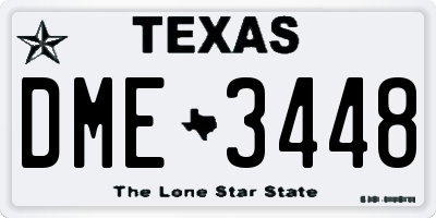 TX license plate DME3448