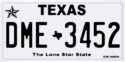 TX license plate DME3452