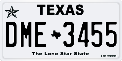 TX license plate DME3455