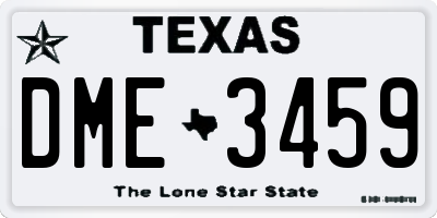 TX license plate DME3459