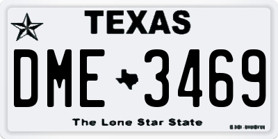 TX license plate DME3469