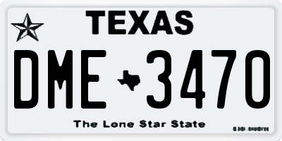 TX license plate DME3470